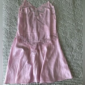 Barbizon Boutique Pink Lace Slip Dress